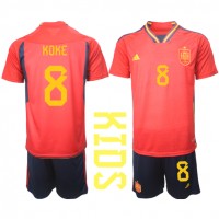 Billiga Spanien Koke #8 Barnkläder Hemma fotbollskläder till baby VM 2022 Kortärmad (+ Korta byxor)